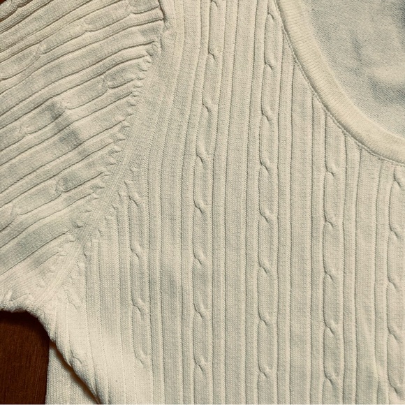 NWT Cable-Pattern Short-Sleeve Blouse - Picture 4 of 6